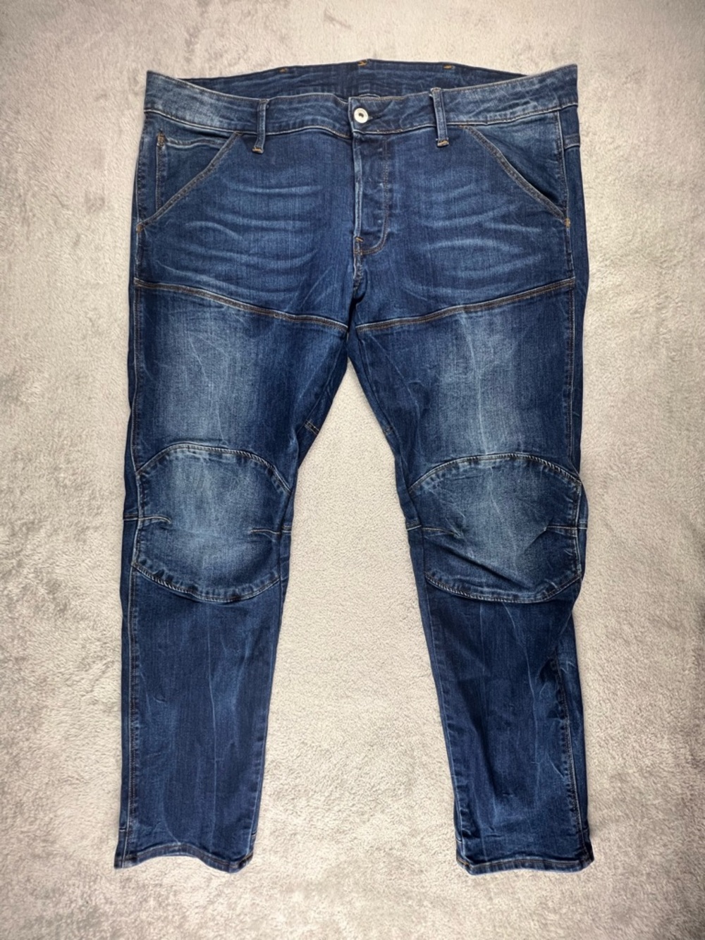 G Star Raw 5620 Deconstructed 3D Low Tapered Denim Jeans Mens 38x30 Button Fly